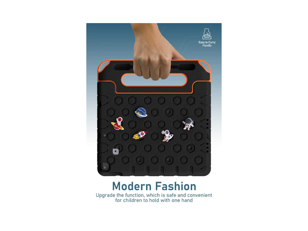 Moxedo EVA Silicone Kids Case Cover DIY 3D Cartoon Pattern with Pencil Holder for Apple iPad 2021 (9th Gen) 10.2 inch (Black) Moxedo EVA Silicone Kids Case Cover DIY 3D Cartoon Pattern with Pencil Holder for Apple iPad 2021 (9th Gen) 10.2 inch (Black)